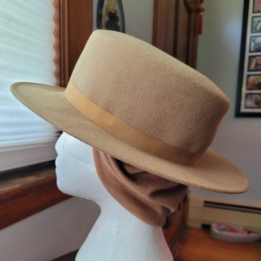 Vintage Michael Howard Fedoria Wool Felt Hat With Built in Snood - Picture 4 of 14